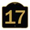 Signmission Designer Series Sign-Sign W/ Number 17, Black & Gold Aluminum Sign, 18" x 18", BG-1818-22905 A-DES-BG-1818-22905 - alternate 1